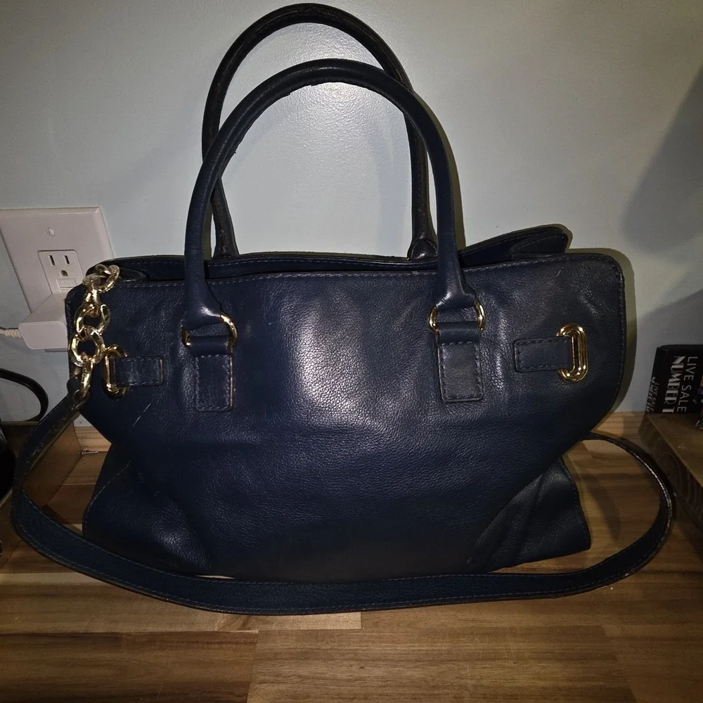 Michael Kors Hamilton Satchel Bag Tote Purse East West Bag‎ Beautiful BLUE